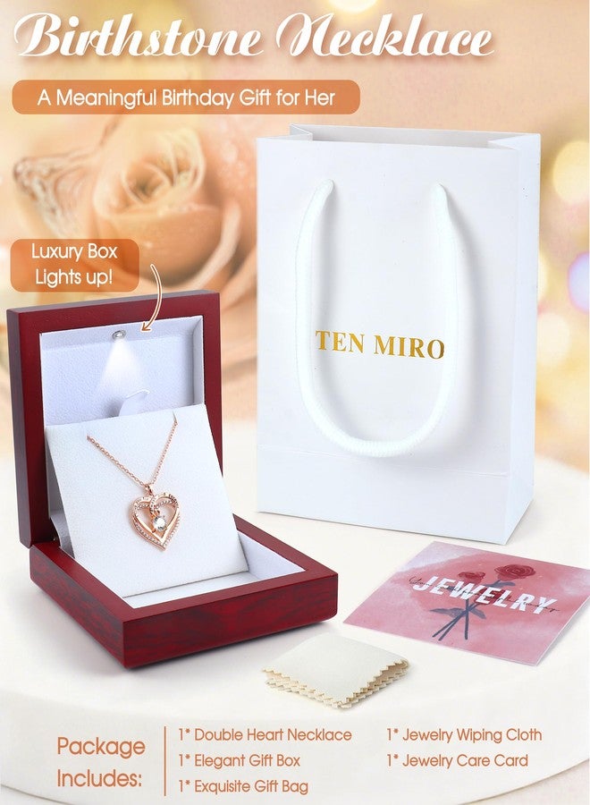 TEN MIRO S925 Sterling Silver I Love You Necklace Anniversary Birthday Gift for Women Rose Gold Forever Love Heart Pendant for Her Anniversary Valentines Christmas Gift for Wife Girlfriend Mom Daughter - Image 5